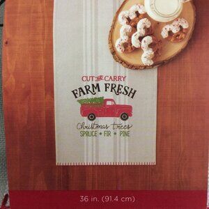 FARMHOUSE christmas table runner 36x13 farm truck